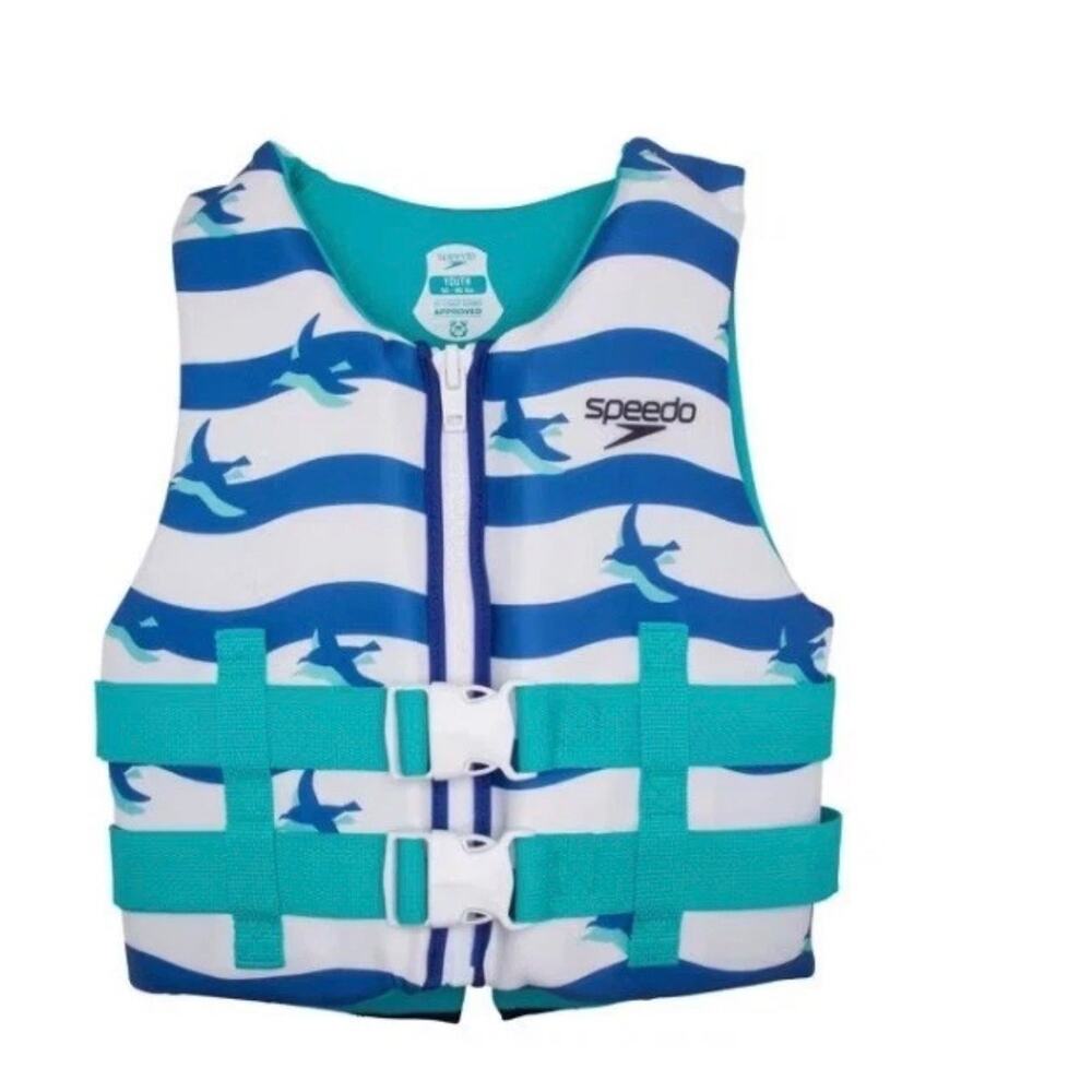 Speedo Youth Life Jacket Vest - Blue/White Junior 50-90 Pounds NEW